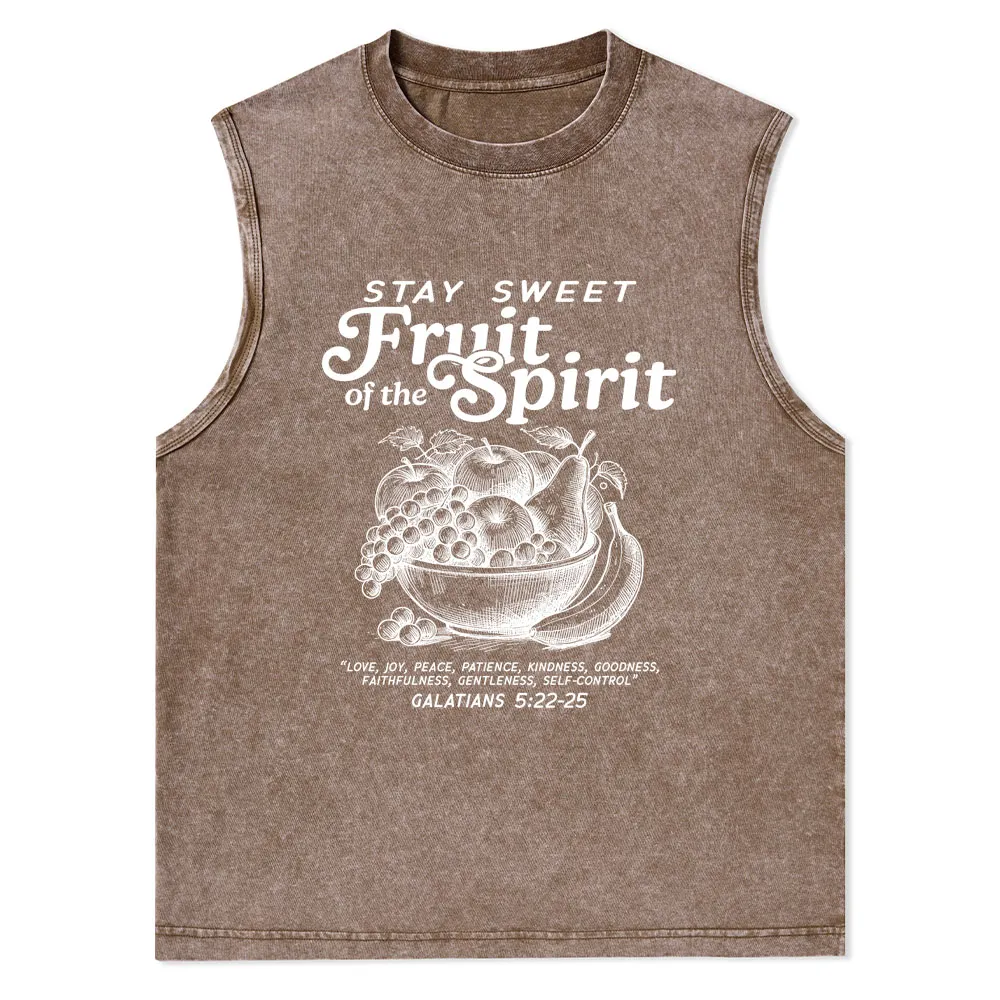 Stay Sweet Fruit Of The Spirit Christian Washed Tank Top