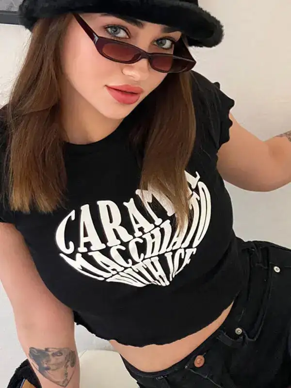 Soft Round-Neck Collared Short-Sleeve Knit T-Shirt