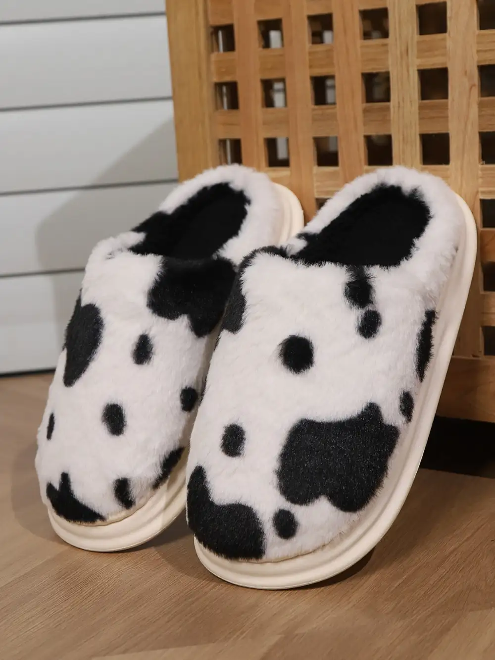 Print Faux Slippers