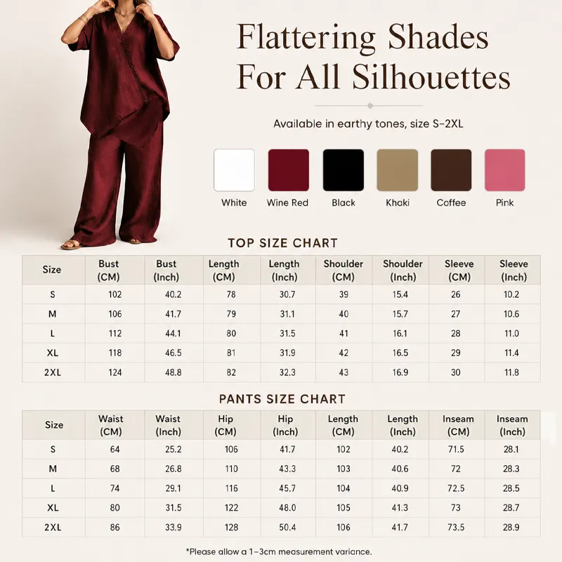 ⌛Limited-Time Offer-Women's Asymmetrical Top & Wide-Leg Pants Set