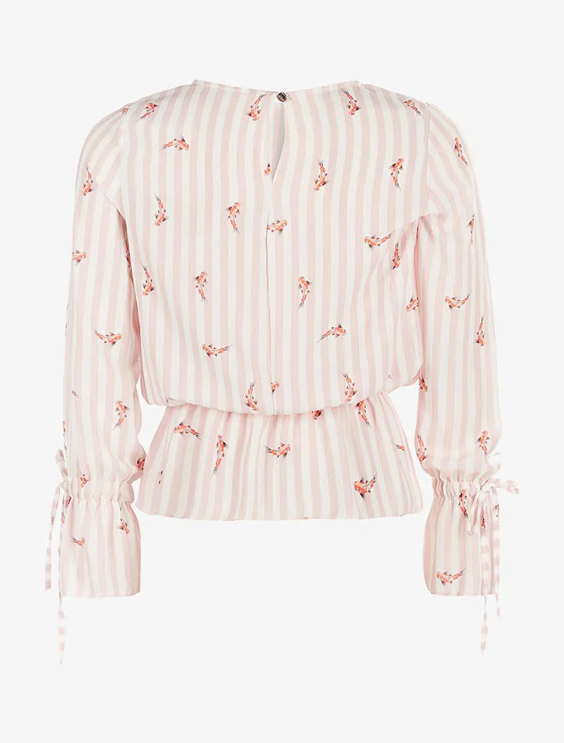 Long Sleeve Striped Blouse
