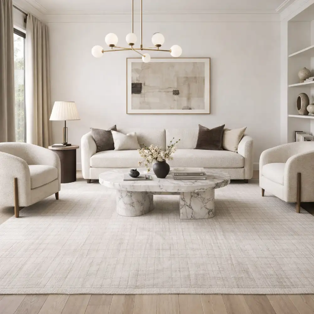 Hand-Loomed Square Pattern Carpet