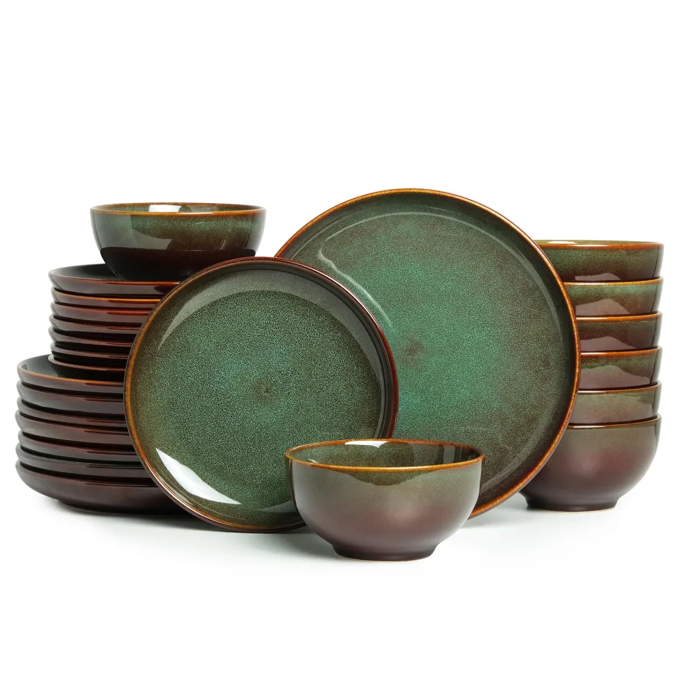 Modern Stoneware Plates And Bowls Set