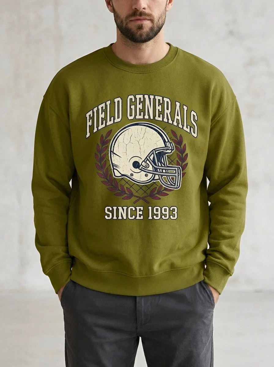 Men's Football Lover Field Generals Helmet Graphic Sweatshirt