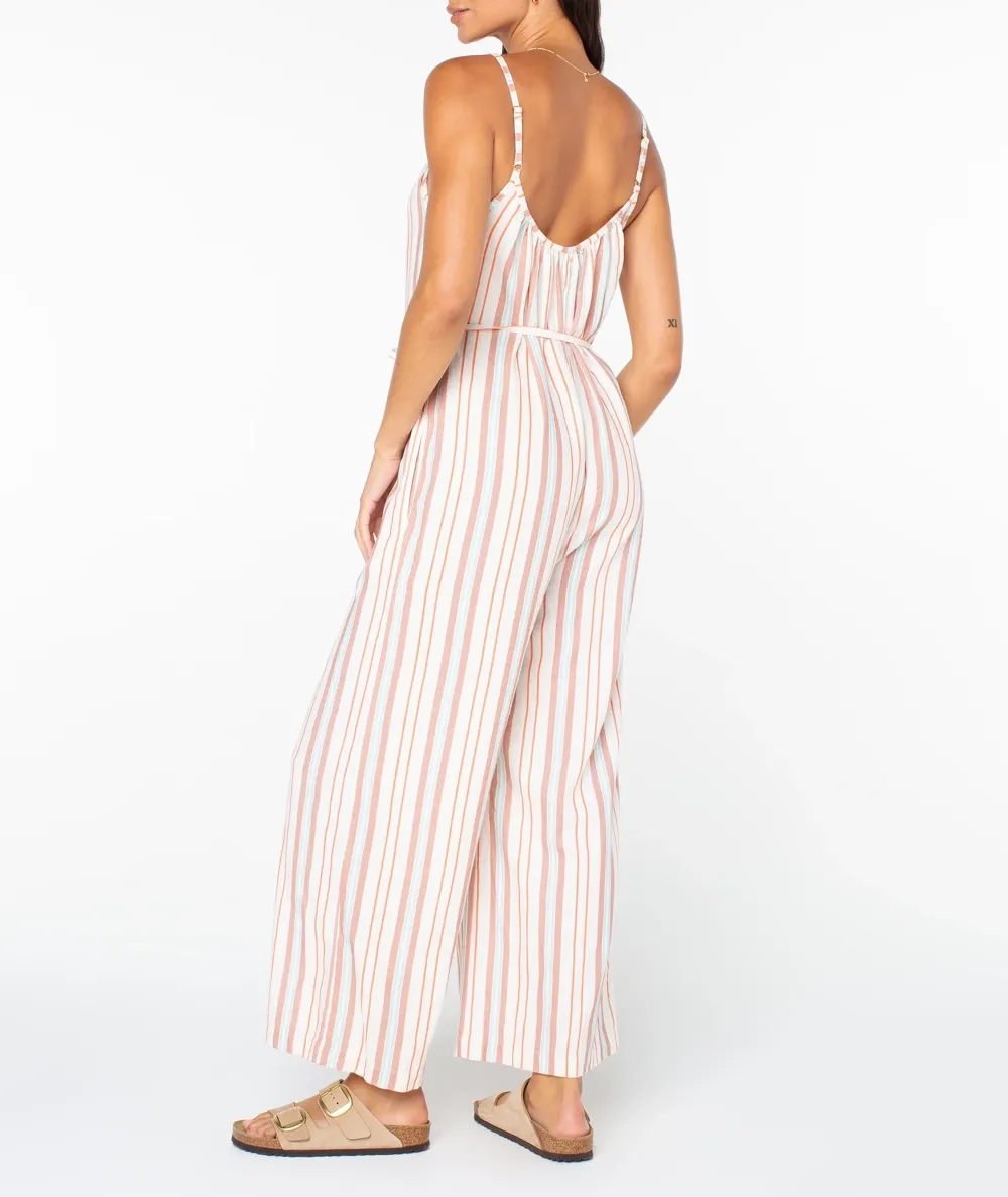 Striped V-Neck Halter Top With Sleeves
