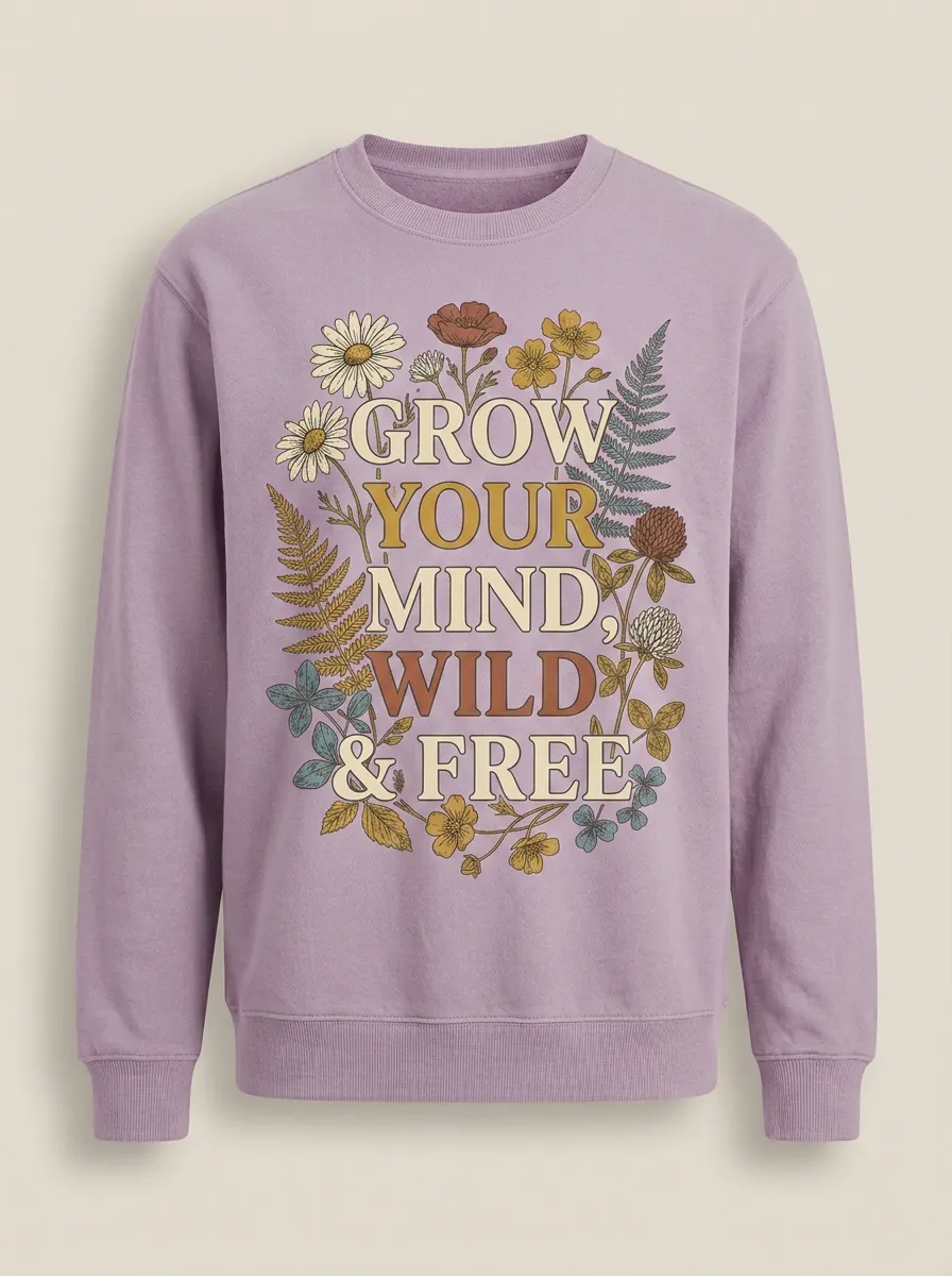 Grow Your Mind Wild And Free Floral Sweatshirt