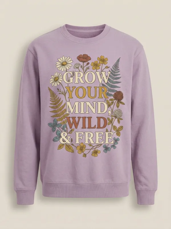 Grow Your Mind Wild And Free Floral Sweatshirt