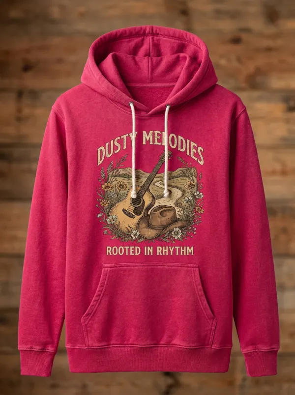 Country-Road Country Music Guitar Cowboy Hat Pullover Hoodie