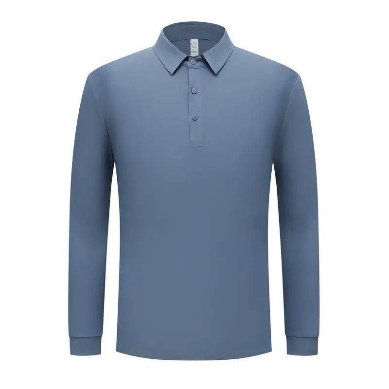 Men's Snap-Button Long-Sleeve Polo Shirt