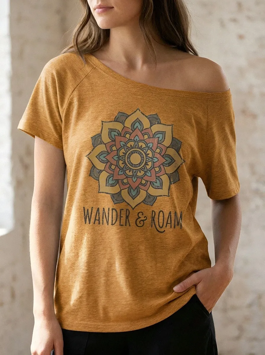 Women's  Mandala Printed Off-Shoulder Top