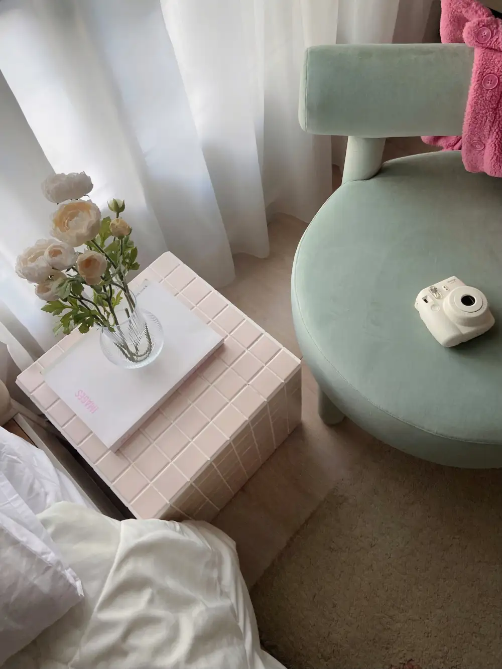 Tiled Cube Side Table