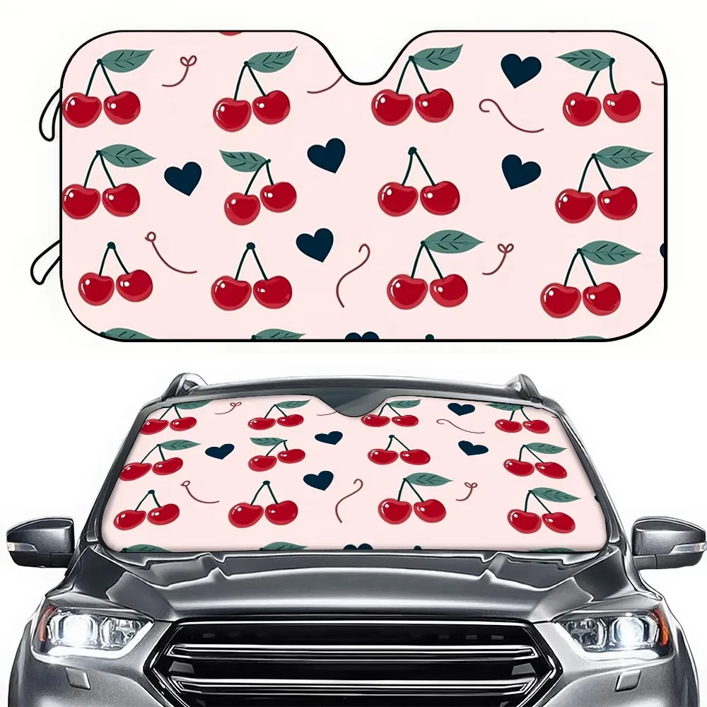 Cherry Print Car Sunshade