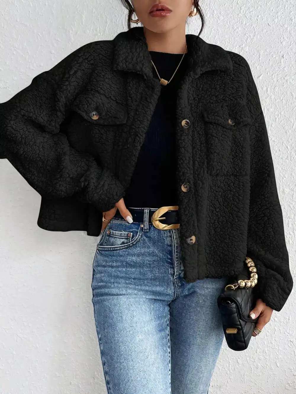 Cozy Sherpa Button Down Jacket